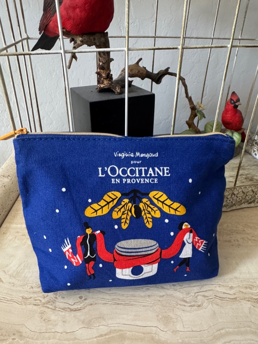L'Occitane En Provence Blue Canvas Cosmetic Pouch Limited Edition 2025 Holiday